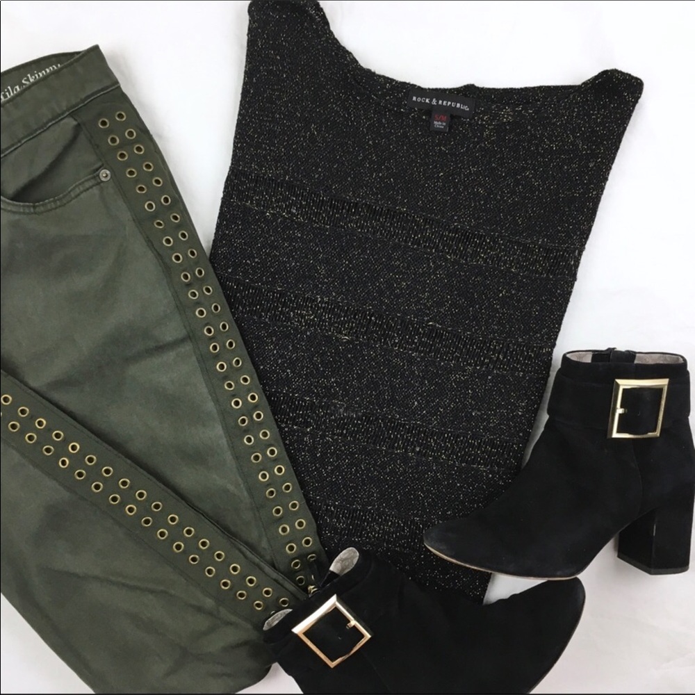3/$15! Rock&Republic Oversized Metallic Sweater - Picture 2 of 8